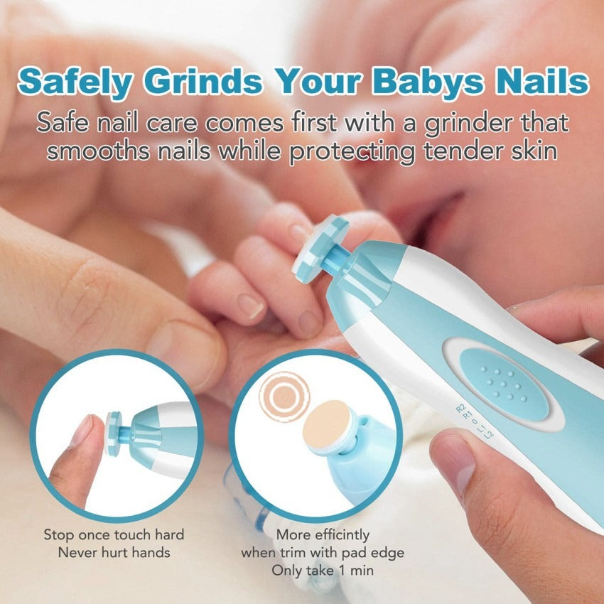 Baby nail trimmer safely grinding baby nails
